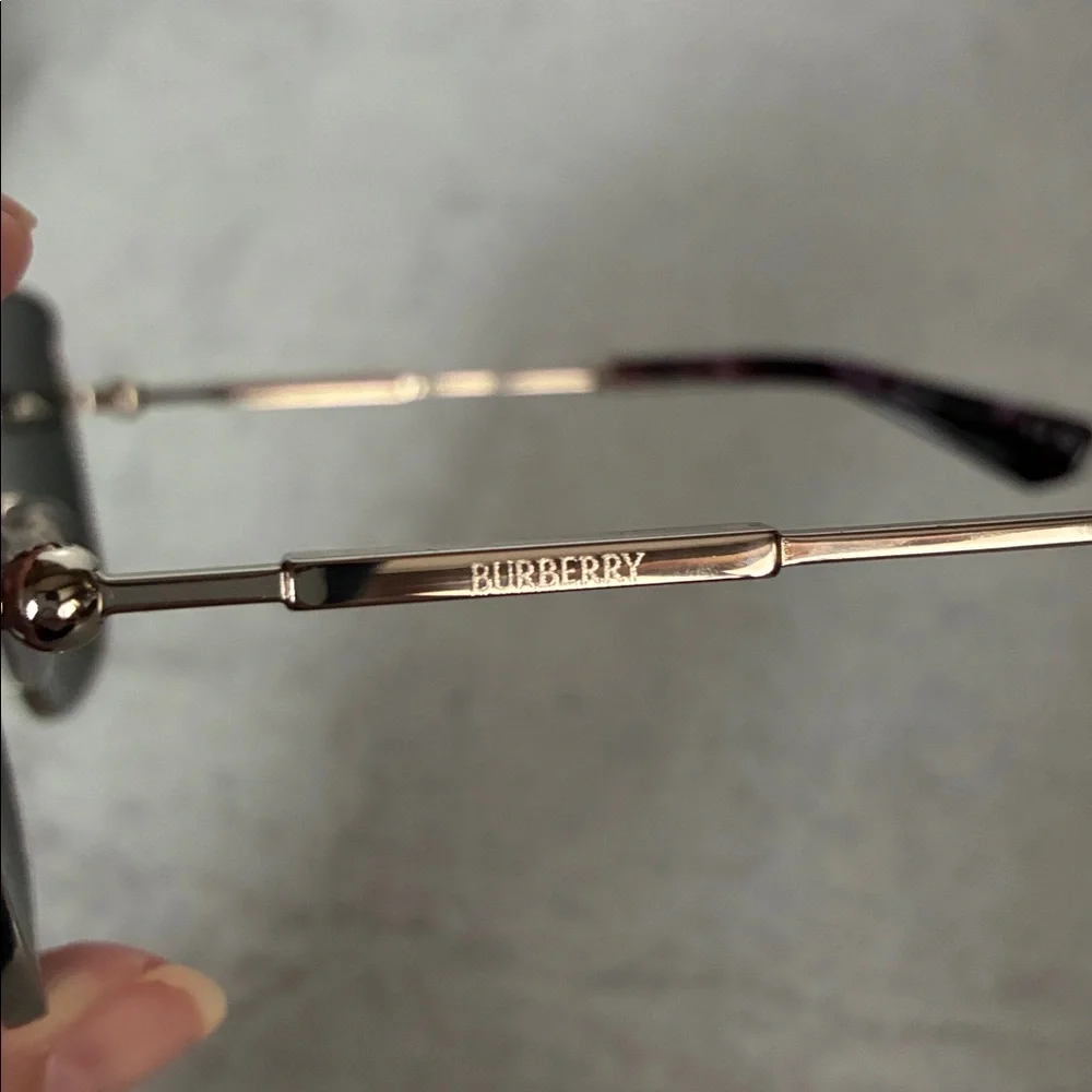Burberry BE3158 1005/87 Square Metal Sunglasses Gold Gray 58-16-145 NWOT